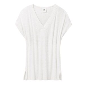 cabi Sleeveless Laid Back Tee, #5193, S, Heather white, EUC